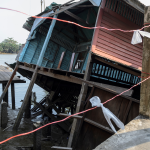 A house that crashed because of soil subsidence